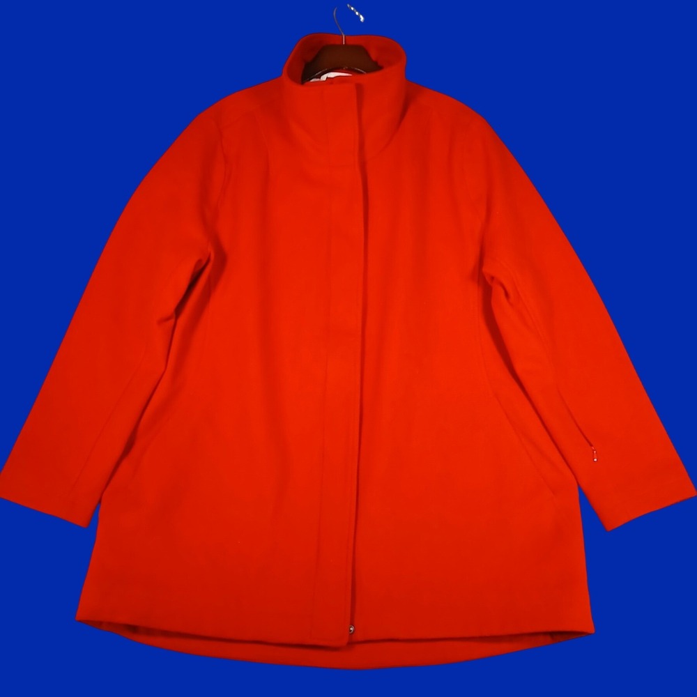 Pendleton Coat Jacket Women's XL Glacier Park Stripe Wool Blend Red